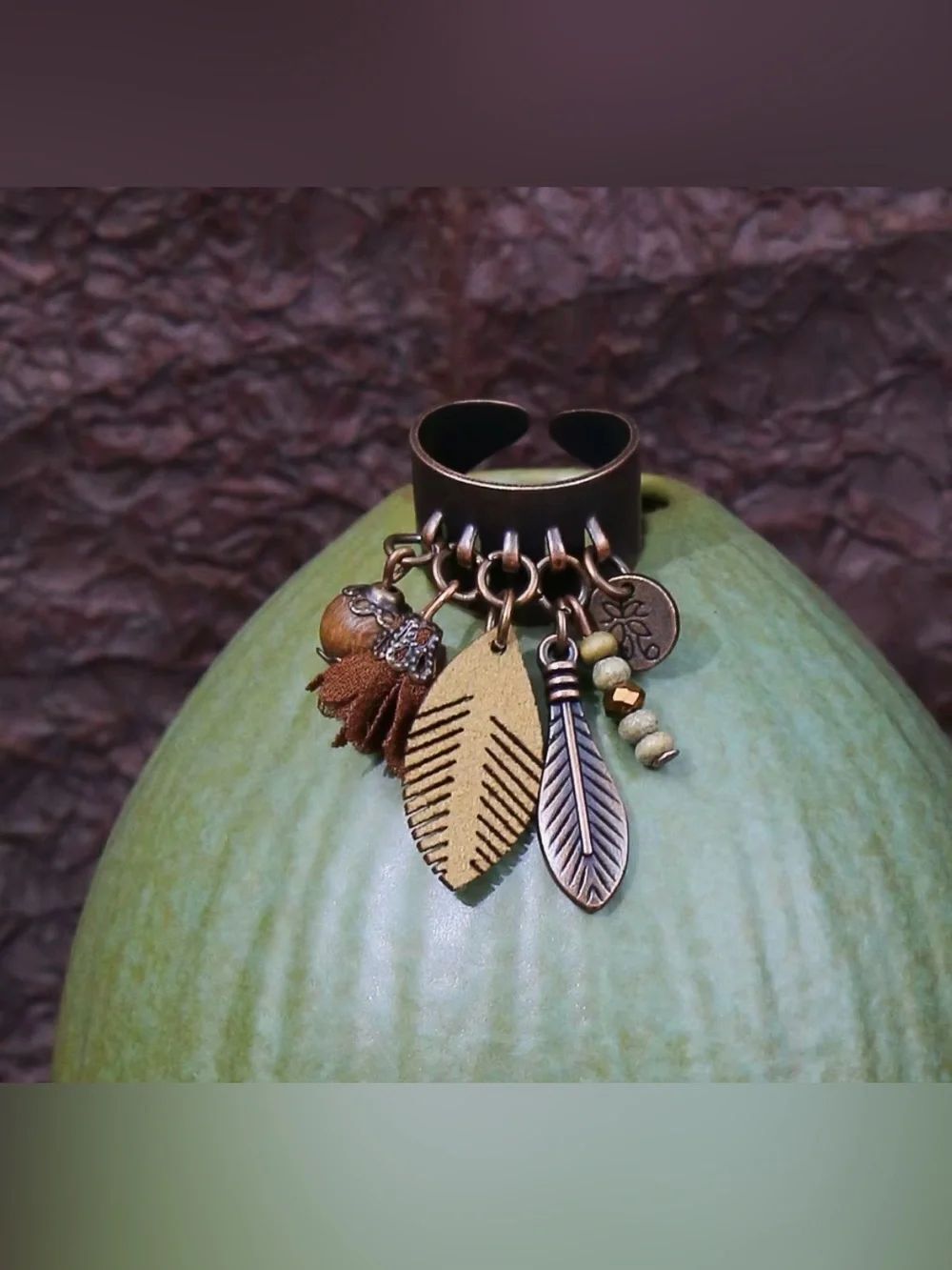Bohemian Leaf Ring N2435